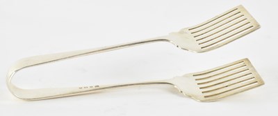 Lot 1121 - A pair of George V hallmarked silver asparagus...