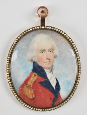 Lot 98 - A good 18th century oval ivory portrait...