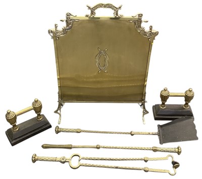 Lot 471 - A late 19th century brass three piece...