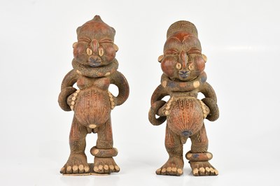 Lot 1201 - A pair of Tikar, Camaroon, clay fertility...