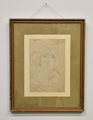 Lot 147 - DYLAN IZAAK; a painting on aluminium, 'Giraffe...