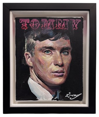 Lot 173 - ZINSKY; oil on stretched canvas, 'Tommy',...