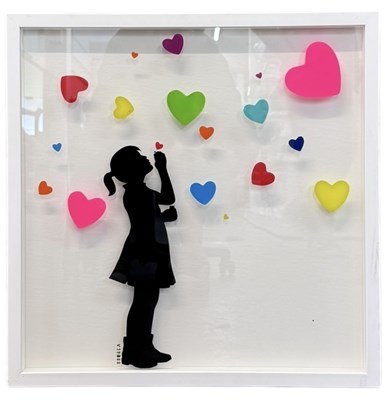 Lot 149 - VEEBEE; an original acrylic on glass, 'Bubbles...