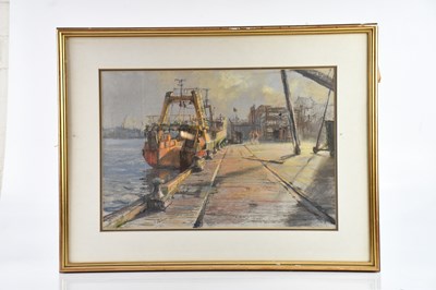 Lot 597 - W HOLMES; pastel, maritime scene, signed, 37 x...