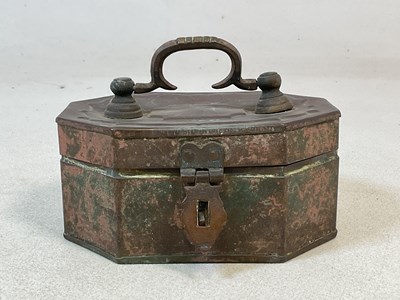 Lot 321 - An early 19th century all metal spice box,...