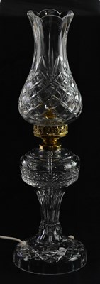 Lot 1961 - WATERFORD; a cut glass table lamp with...
