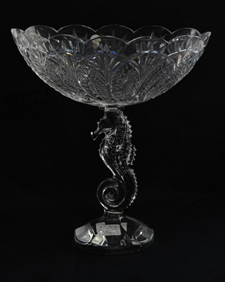 Lot 1967 - WATERFORD; a seahorse centrepiece from the...