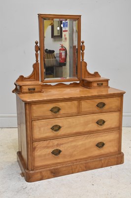 Lot 92 - An Edwardian pine dressing chest, height 155cm,...