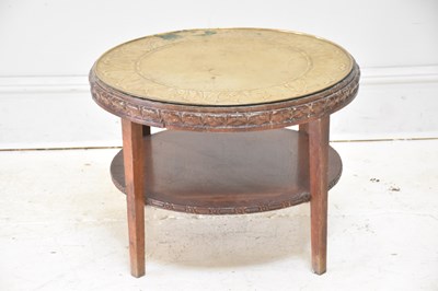 Lot 289 - An early 20th century mahogany circular brass...