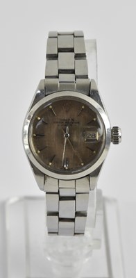 Lot 1390 - ROLEX; a vintage 1970s lady's stainless steel...