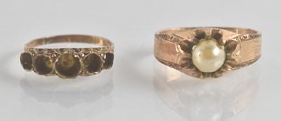 Lot 1224 - A 9ct yellow gold five stone ring (lacking...