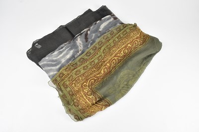 Lot 103 - HERMÈS; a 100% fine cashmere olive green long...