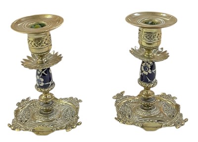 Lot 472 - A pair of early 20th century brass...