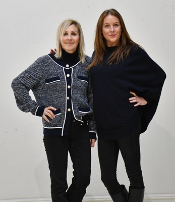 Lot 335 - CLAUDIE PIERLOT; a cotton mix navy blue and...