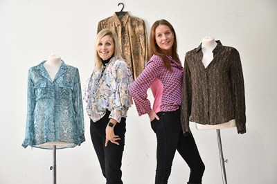 Lot 333 - RALPH LAUREN; a cotton tan and brown snake...