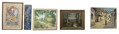 Lot 214 - IN THE STYLE OF EDWARD SEAGO; oil on board,...