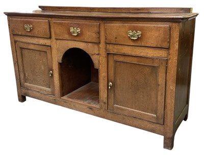 Lot 22 - A 19th century oak dresser base, with raised...