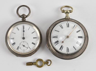 Lot 1418 - A George III hallmarked silver cased pocket...