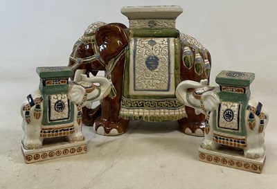 Lot 388 - An elephant garden seat, height 42cm, together...