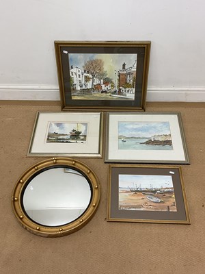 Lot 542 - Four various watercolours, three depicting...