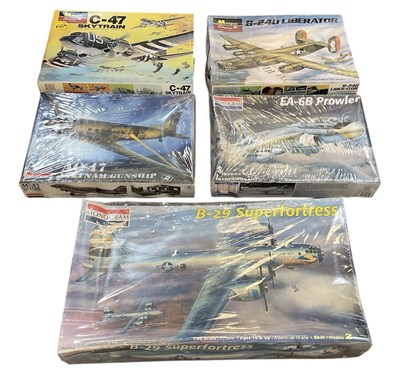Lot 487 - MONOGRAM; five 1:48 scale model plane kits,...