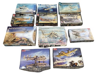 Lot 489 - TRUMPETER; three 1:48 scale model kits,...