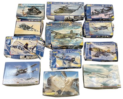 Lot 493 - REVELL; a collection of twelve 1:48 scale...