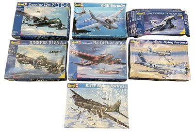 Lot 494 - REVELL; a collection of seven 1:48 scale model...