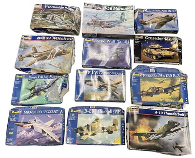 Lot 495 - REVELL; a collection of twelve assorted 1:48...