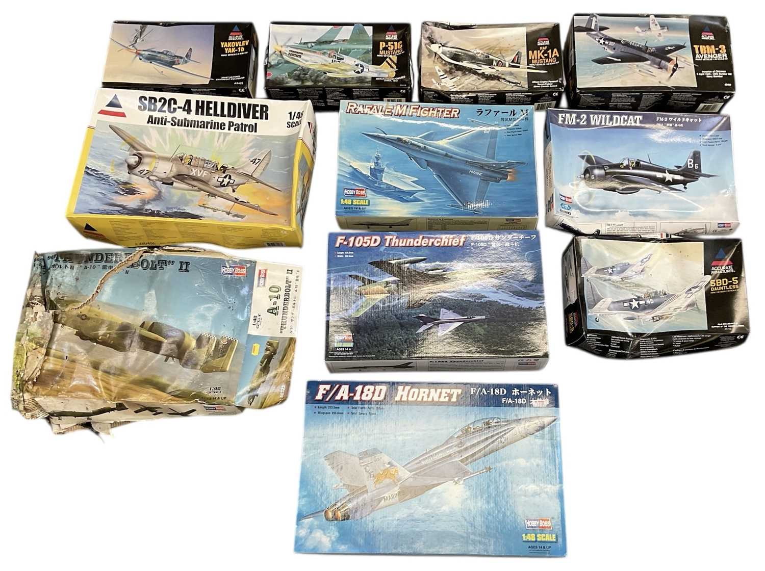 Lot 505 - Eleven assorted scale model aircraft kits,