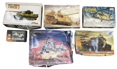 Lot 510 - Six assorted scale model military vehicle kits,...