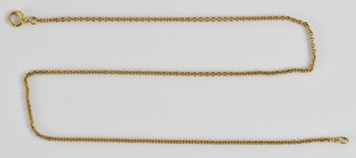 Lot 1277 - A 9ct yellow gold fine link necklace, with...