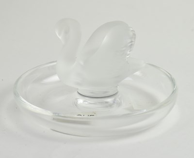 Lot 602 - LALIQUE; a modern French frosted glass pin...