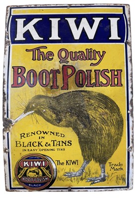 Lot 257 - A vintage enamelled 'Kiwi' shoe polish...