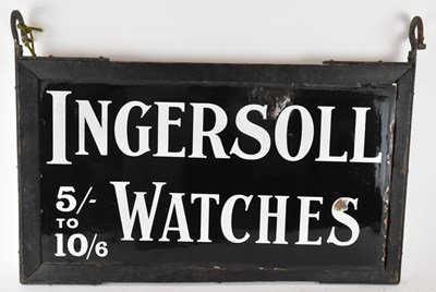 Lot 244 - A black and white enamelled advertising double...