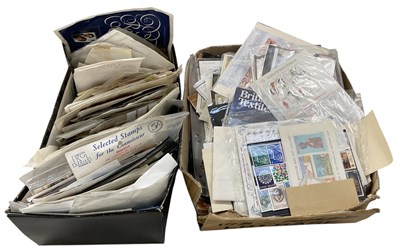 Lot 433 - Two boxes of mixed loose all world stamps,...