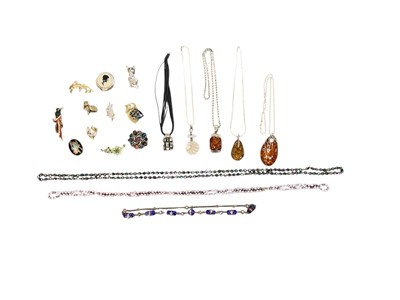 Lot 1347 - Various items of silver and other costume...