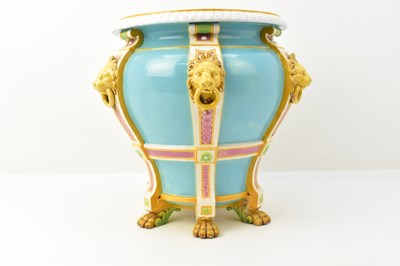 Lot 160 - MINTON; a large 19th century majolica planter,...