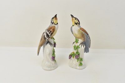 Lot 122 - MEISSEN; two 19th century woodpecker figures,...