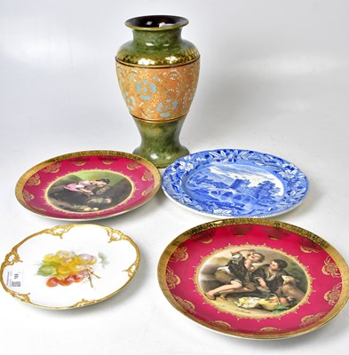 Lot 169 - DOULTON; a 19th century Slaters ware vase of...