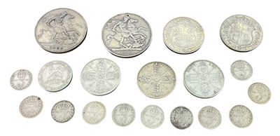 Lot 1382 - Eighteen silver coins, all pre-1920,...