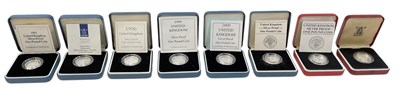 Lot 1372 - THE ROYAL MINT; eight cased silver proof one...