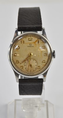 Lot 1417 - OMEGA; a gentleman's vintage chrome plated...