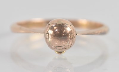 Lot 1249 - An unusual 9ct rose gold Masonic orb ring, the...