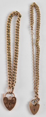 Lot 1308 - A 9ct yellow gold flat Cuban link bracelet,...