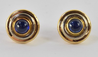 Lot 1288 - A pair of 18ct yellow and white gold circular...