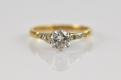 Lot 2305 - A Victorian yellow metal diamond solitaire...