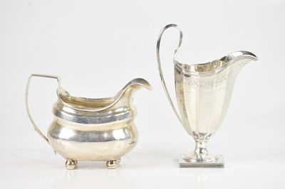 Lot 298 - A George III hallmarked silver cream jug,...