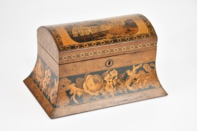 Lot 1029 - A Victorian dome topped Mauchline ware...