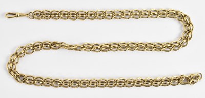 Lot 1260 - A 9ct yellow gold double hoop necklace with...